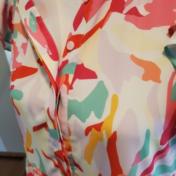 Crosby Mollie‎ Burch Dress Womens S Small Midi Colorful Tiered Pockets Easter - Picture 13 of 13